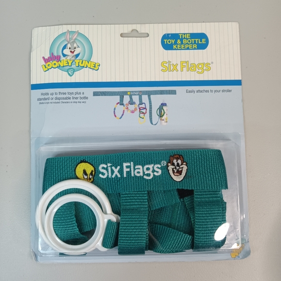 Vintage Six Flags Baby Looney Tunes Toy and Bottle Keeper Tweety Taz 1998 NOS - Picture 1 of 6